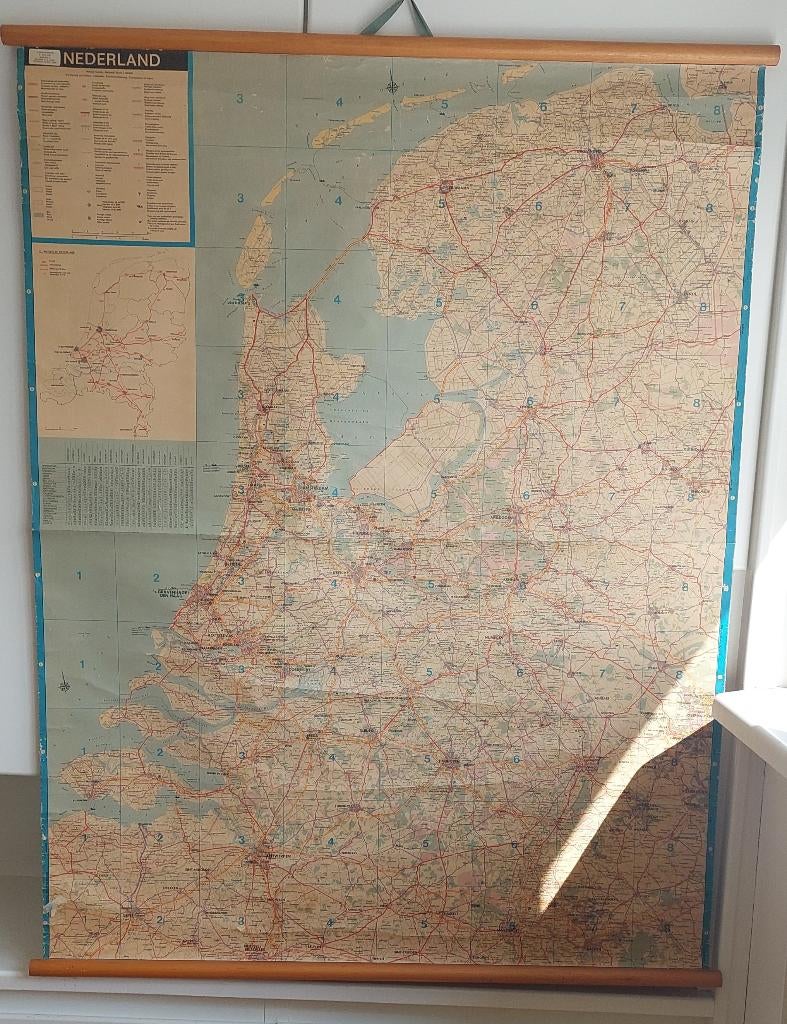 Landkaart, Boeken, Atlassen en Landkaarten, Landkaart, 1800 tot 2000, Nederland, Ophalen