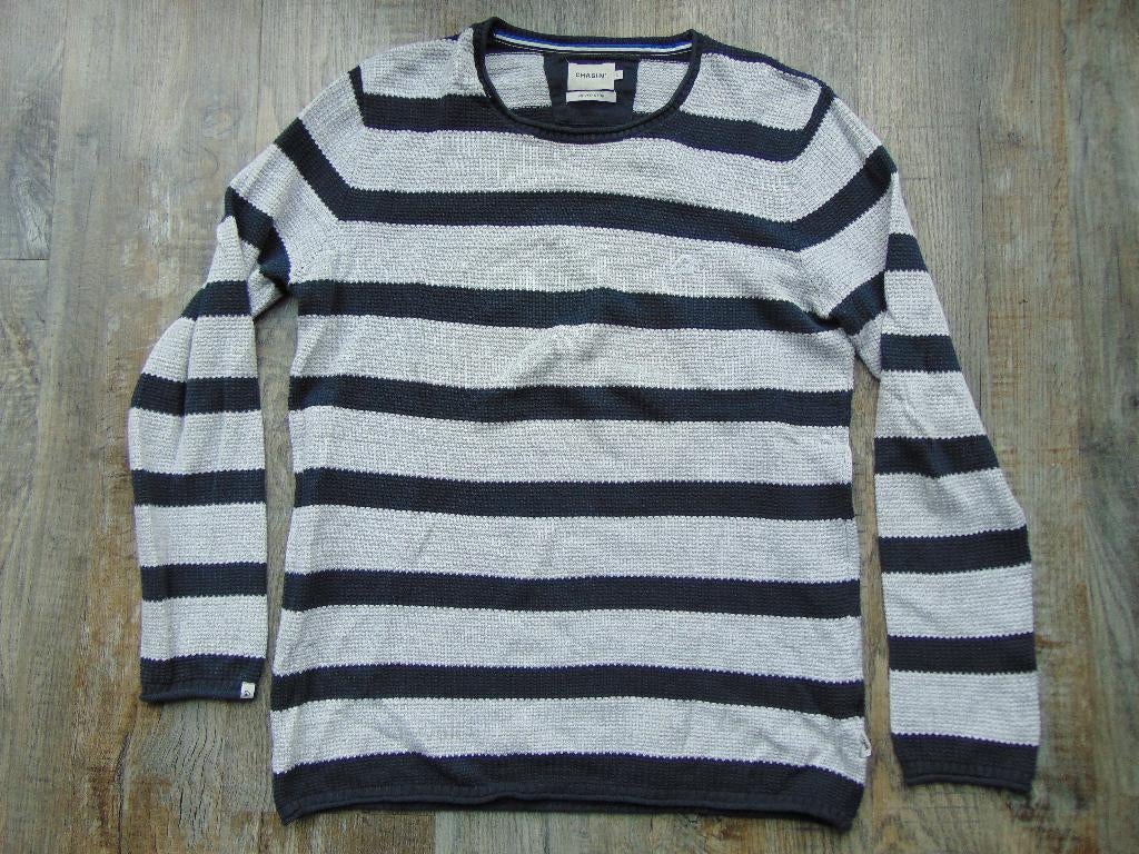 Chasin' trui grijs / blauw gestreept maat L, Maat 52/54 (L), Chasin', Ophalen of Verzenden, Zo goed als nieuw