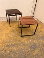 Vierkante bijzettafels tek jaren 60 vintage retro €14,50 p/s, Minder dan 45 cm, Minder dan 55 cm, Gebruikt, Vintage retro midcentury jaren. 60 bijzettafel