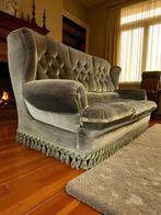 Vintage groene zetel / canapé / bank met franjes, Ophalen, Huis en Inrichting