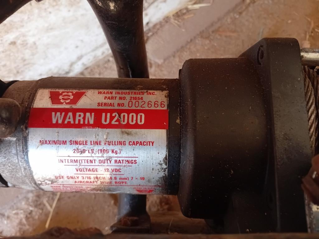 Mobiele lier Warn U2000 - 900 kg trekkracht, Ophalen of Verzenden, Gebruikt, Elektrisch