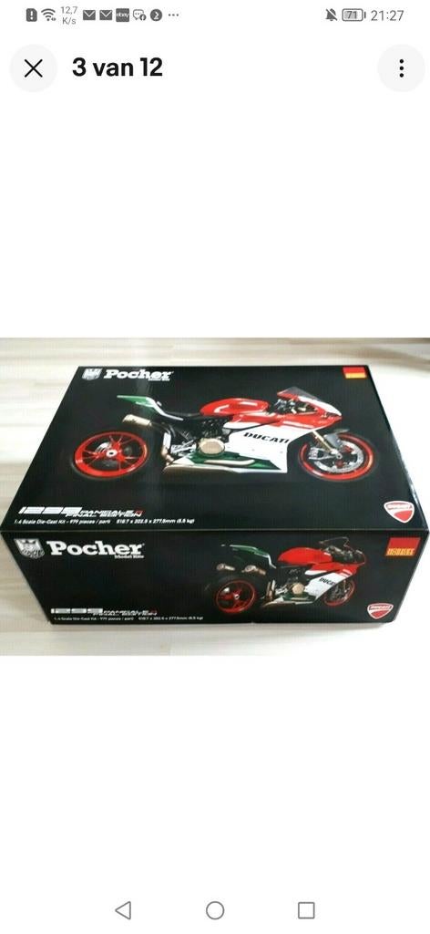 Pocher Ducati 1299 paginale R Finale Edition in 1 op 4, Ophalen of Verzenden, Nieuw, Groter dan 1:32, Overige merken