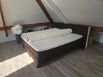 Pullman boxspring 2x90cm bij 200cm incl 2 topppers, Ophalen, Gebruikt, Bruin, Tweepersoons