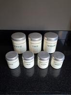 Leuk lot crème keuken emaille met bies., Antiek en Kunst, Ophalen