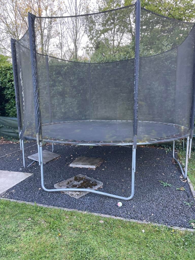 Trampoline 360 cm met veiligheidsnet en laddertje - Gebruikt, Ophalen, Gebruikt