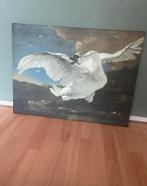 Canvas*De bedreigde Zwaan*, Ophalen, Zo goed als nieuw, Schilderij, Minder dan 50 cm