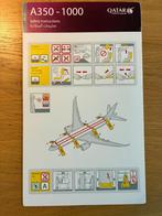 Safety Card QATAR A350-1000 - 2023, Verzamelen, Luchtvaart en Vliegtuigspotten, Verzenden, Zo goed als nieuw, Kaart, Foto of Prent