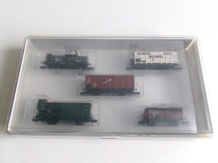 Minitrix 15534 Set van 5 Goederenwagons (in ovp), Hobby en Vrije tijd, Modeltreinen | N-Spoor, Zo goed als nieuw, Wagon, Gelijkstroom