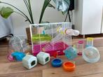 Knaagdierenkooi met voerbakjes, huisjes, buizen, drinkflesje, Dieren en Toebehoren, Knaagdieren en Konijnen | Toebehoren, Ophalen