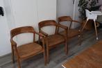Eetkamer stoelen teakhout, Huis en Inrichting, Ophalen, Gebruikt, Hout, Drie