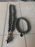 Ti Sento armband & ketting  Grijs/zilver, Verzenden, Zo goed als nieuw, Zilver, Grijs