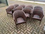 Luxe wicker terrasstoelen fauteuils stoelen terras, Wicker, Ophalen of Verzenden, Zo goed als nieuw, Stapelbaar