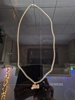 Gouden ketting met motor hanger, Ophalen of Verzenden, Zo goed als nieuw, Goud, Goud