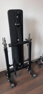 Halterbank met verschillende schijven, Sport en Fitness, Ophalen, Gebruikt, Metaal, Krachtstation
