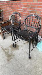 5 gietalluminium stoelen in puike staat + tafel, Ophalen, 5 zitplaatsen, Gebruikt, Aluminium