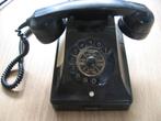 Vintage bakelieten telefoon - zwart - staand, Ophalen of Verzenden, Gebruikt, Met draaischijf