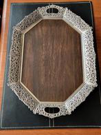 Vintage Dienblad met Verzilverde Bewerkte Rand Circa 1970, Antiek en Kunst, Ophalen of Verzenden