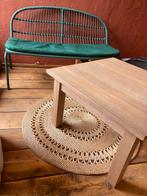 2 massief houten tafeltjes, Huis en Inrichting, Tafels | Salontafels, 50 tot 100 cm, Minder dan 50 cm, Gebruikt, Eikenhout