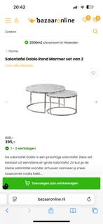 Salontafel marmer set van 2, Huis en Inrichting, Zo goed als nieuw, Minder dan 50 cm, Rechthoekig, 50 tot 100 cm