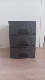 Zwart kunststof ladenkastje, Huis en Inrichting, Ophalen, Gebruikt, 3 of 4 laden, Minder dan 25 cm
