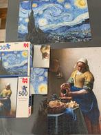2x puzzel 500 st jumbo melkmeisje vermeer en van gogh, Ophalen of Verzenden, Zo goed als nieuw