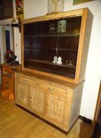 oude vitrinekast vitrine kast bestaande uit 2 stukken, Antiek en Kunst, Curiosa en Brocante, Ophalen