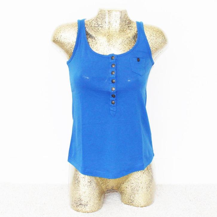 Blauw Sutherland Topje 100% Katoen (XS) - 24 € 15,-, Kleding | Dames, Tops, Zo goed als nieuw, Maat 34 (XS) of kleiner, Blauw