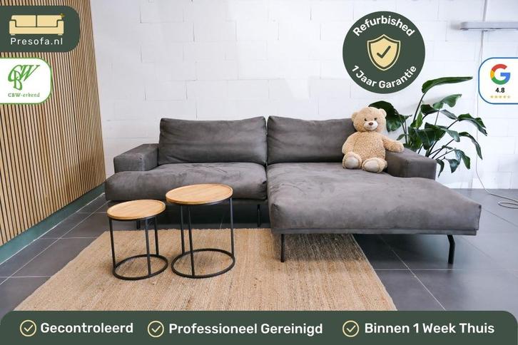 Kleine Chaise Longue / hoekbank Antraciet Zitmaxx, Huis en Inrichting, Banken | Bankstellen, Zo goed als nieuw, Hoekbank, Vierpersoons of meer