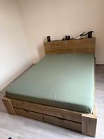 Steigerhouten Bed | matrasmaat 160x210 met opbergruimte, Huis en Inrichting, Ophalen, Gebruikt, Bruin, 210 cm
