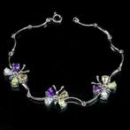 zilver Armband peridoot,topaas,citrien,amethist, Gebruikt, Overige kleuren, Verzenden, Met edelsteen