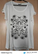 Yessica Witte T-shirt met Bloemen borduurwerk- Maat L, Maat 42/44 (L), Ophalen of Verzenden, Zo goed als nieuw, Korte mouw