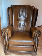 Prachtige lederen Mulleman feauteuil, type oorfeauteuil, Huis en Inrichting, Fauteuils, Ophalen, Gebruikt, 75 tot 100 cm, Leer