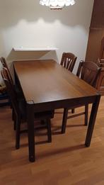 Eettafel inclusief 4 stoelen t.e.a.b., Ophalen, Gebruikt, 4 tot 6 stoelen