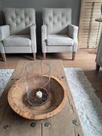 Prachtige houten schaal/olijfbak 40 cm diam.Landelijk&Sober!, Ophalen, Zo goed als nieuw, Rond, Hout