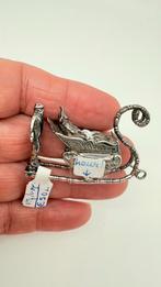 Hollands zilveren miniatuur van een zwanenslee, Antiek en Kunst, Ophalen of Verzenden, Zilver