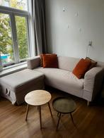 Ikea klippan bank en ektorp poef beige bekleed, Ophalen, Zo goed als nieuw, Stof