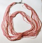 Lange kralenketting in verschillende tinten roze, Verzenden, Gebruikt, Roze, Overige materialen