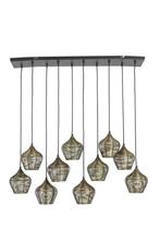 Hanglamp ALVARO 10L 120x25x29,5 cm antiek brons, Huis en Inrichting, Lampen | Hanglampen, Nieuw, Ophalen of Verzenden, Metaal