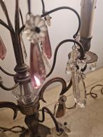 Antieke girandoles met kristallen pegels p/st 89.95, Antiek en Kunst, Ophalen of Verzenden