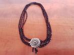 Antieke granaat ketting., Sieraden, Tassen en Uiterlijk, Ophalen of Verzenden, Zilver, Ketting
