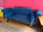 Antieke Blauwe Bank, Huis en Inrichting, Banken | Sofa's en Chaises Longues, Ophalen, Gebruikt, Tweepersoons, 75 tot 100 cm