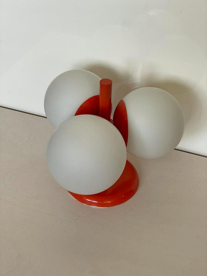 Vintage Kaiser Leuchten Space Age Plafondlamp (5x beschikb.), Huis en Inrichting, Lampen | Plafondlampen, Gebruikt, Glas, Metaal