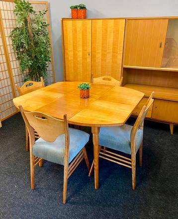 Vintage retro eethoek jaren 50/60 retro uittrektafel stoelen beschikbaar voor biedingen