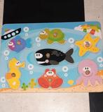 Houten Puzzel met Zeedieren, 10 tot 50 stukjes, Ophalen of Verzenden, Zo goed als nieuw, Van hout