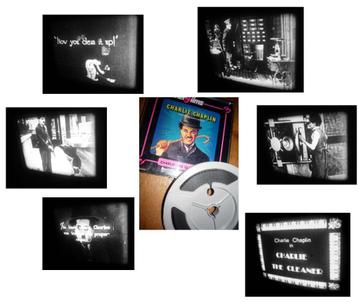 8mm film Chaplin the Cleaner - 60mtr - zw/w - silent  beschikbaar voor biedingen