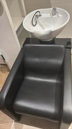 Kappersstoel met wasbak, Huis en Inrichting, Stoelen, Ophalen, Gebruikt, Zwart, Eén