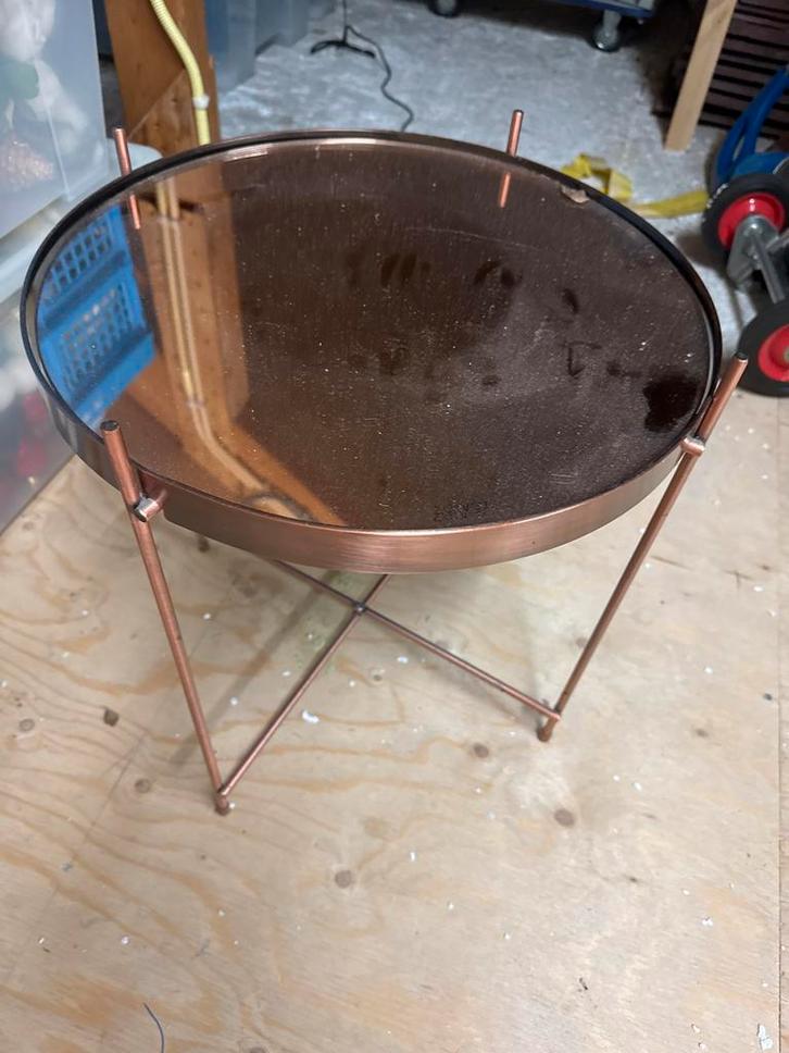 Zuiver bijzettafel goudkleurig, Huis en Inrichting, Tafels | Bijzettafels, Gebruikt, Rond, 45 tot 60 cm, Minder dan 55 cm, Metaal of Aluminium