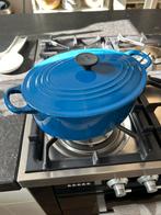 Le Creuset gietijzeren braadpan blauw izgst, Huis en Inrichting, Keuken | Potten en Pannen, Ophalen of Verzenden