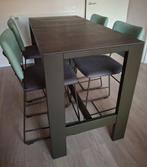 Hoge eettafel met stoelen voor binnen of buiten., Ophalen, Gebruikt, 100 tot 150 cm, 50 tot 100 cm