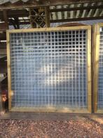IJzer trellis met houten rand douglas en geïmpregneerd, Tuin en Terras, Ophalen, 1 tot 2 meter, Minder dan 3 meter, Nieuw